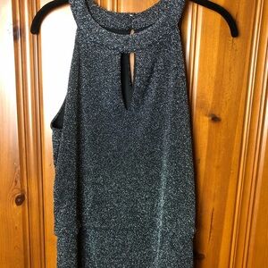 White House Black Market Glittery Black Top